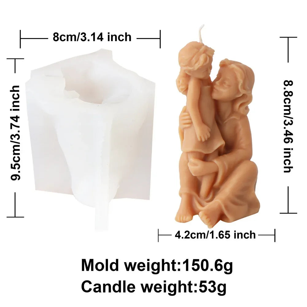 Mother Holding Baby Silicone Candle Mould