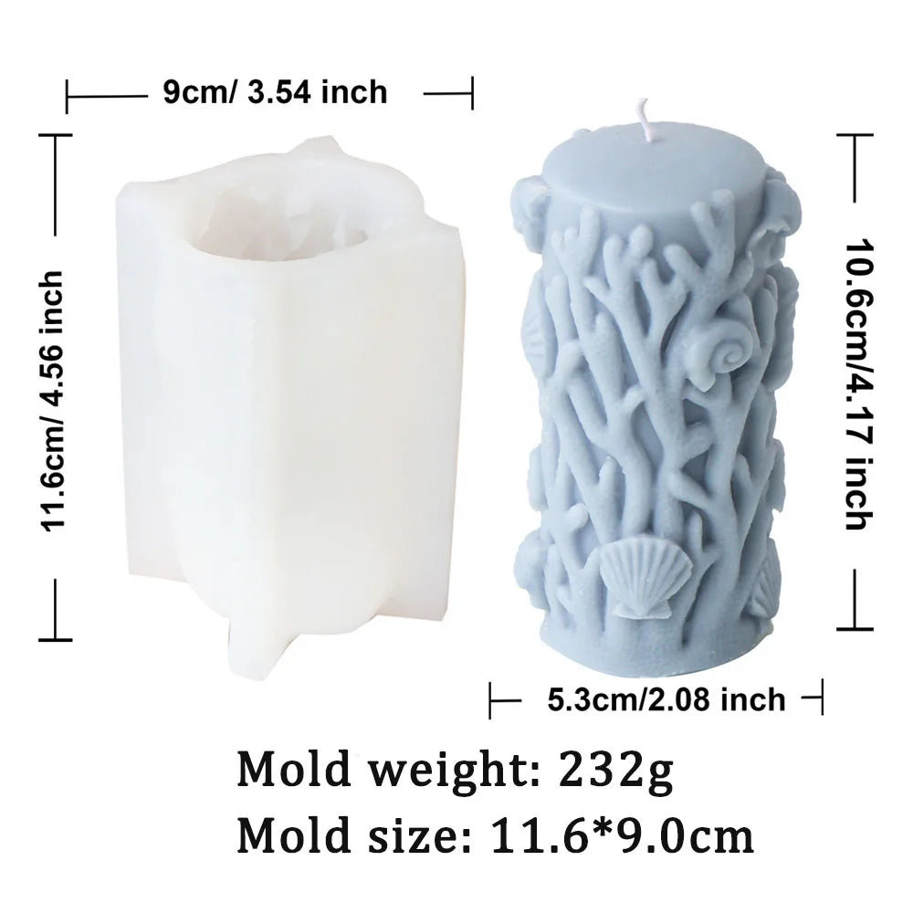 Coral Pillar Candle Silicone Mould