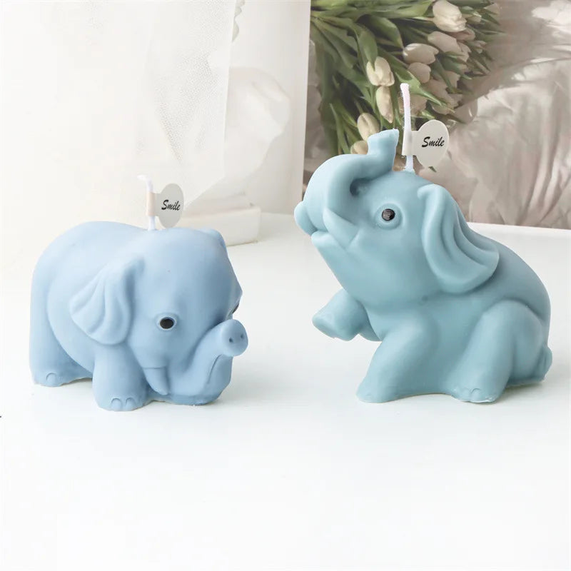 3D Playful Elephant Candle Silicone Mould