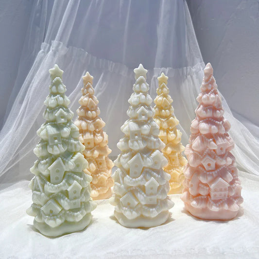 Birdhouse Christmas Tree Silicone Candle Mould