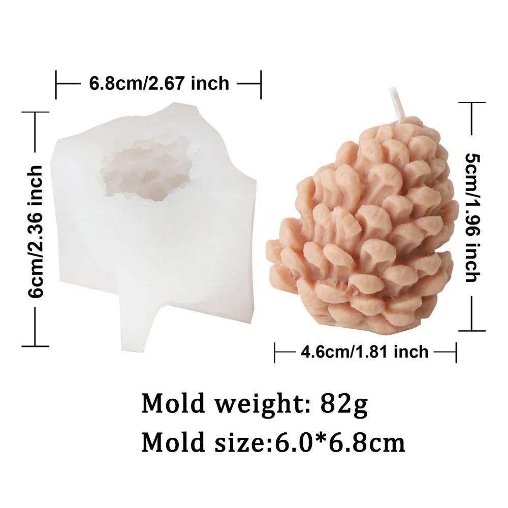 3D Christmas Tree Pinecone Candle Silicone Mould
