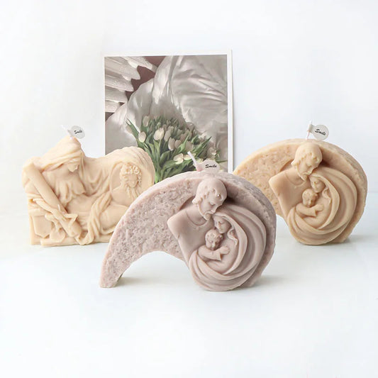 Jesus Family Statue Candle Silicone Mould