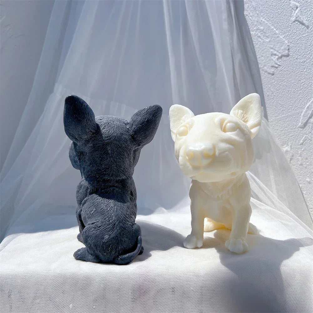 Bullhead Terrier Statue Candle Silicone Mould