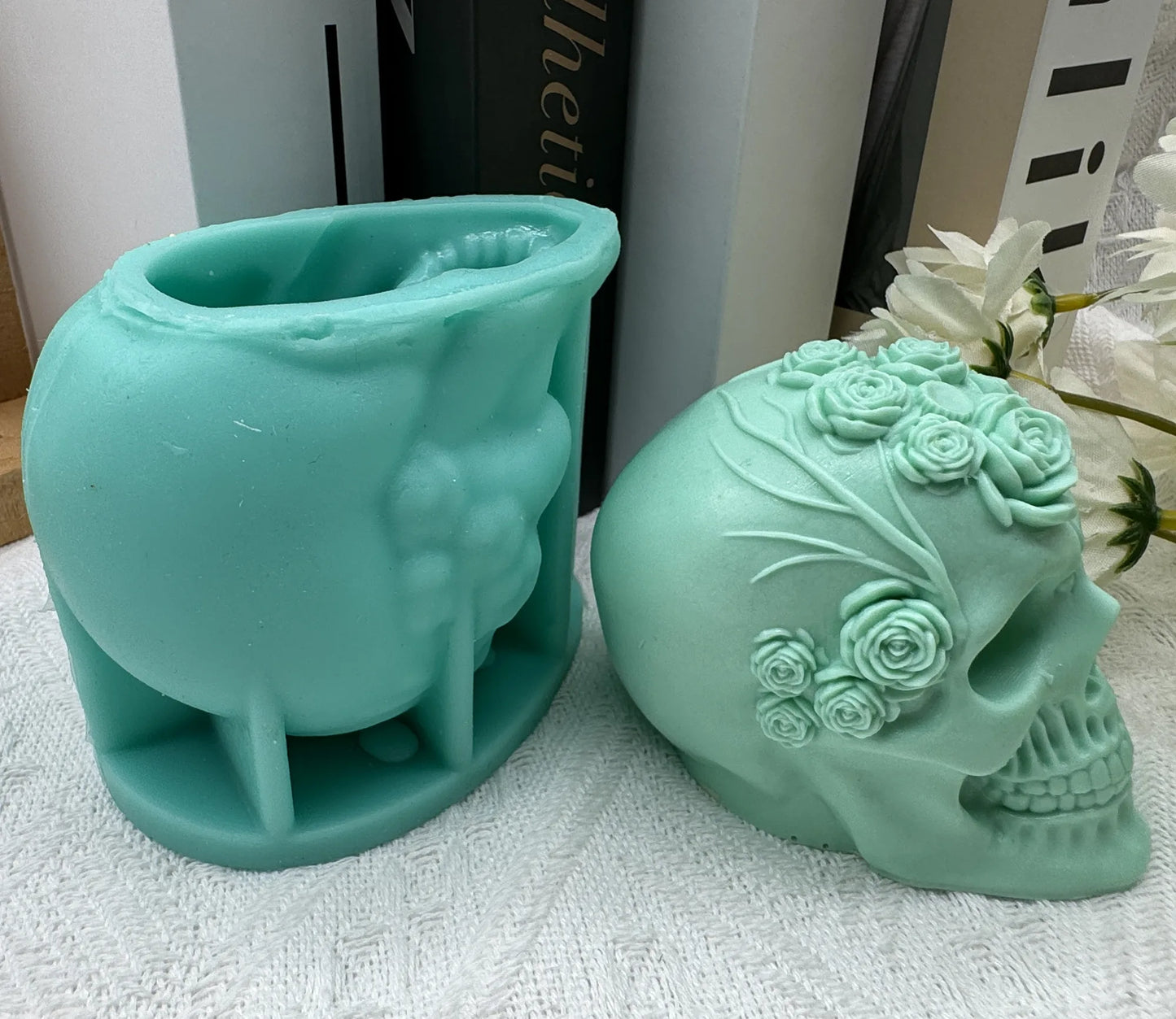 Flower Skull Candle Mould