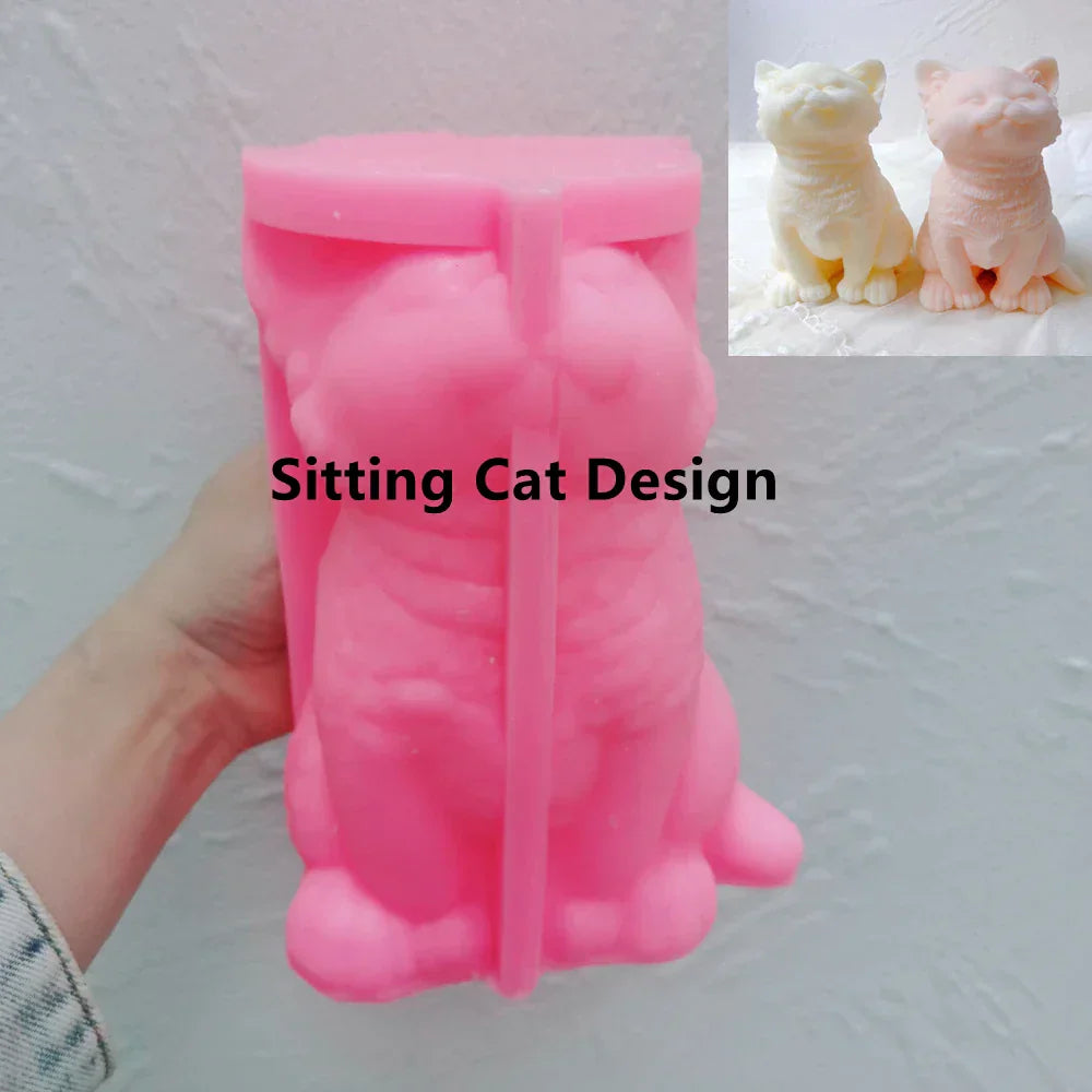 Kitten Candle Mould Silicone
