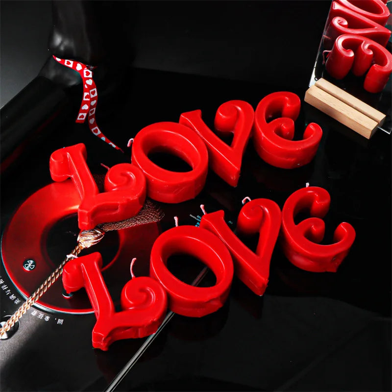 Large Size Love Letters Candle Mould Valentine's Day Decor DIY