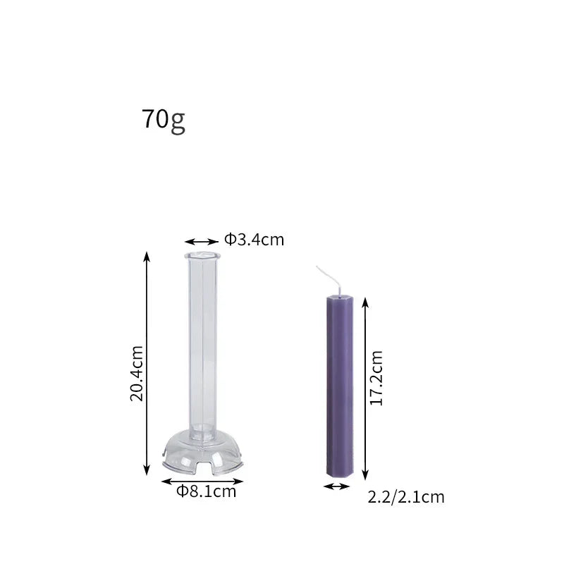 Hexagon Stripe Pole Acrylic Taper Candle Mould