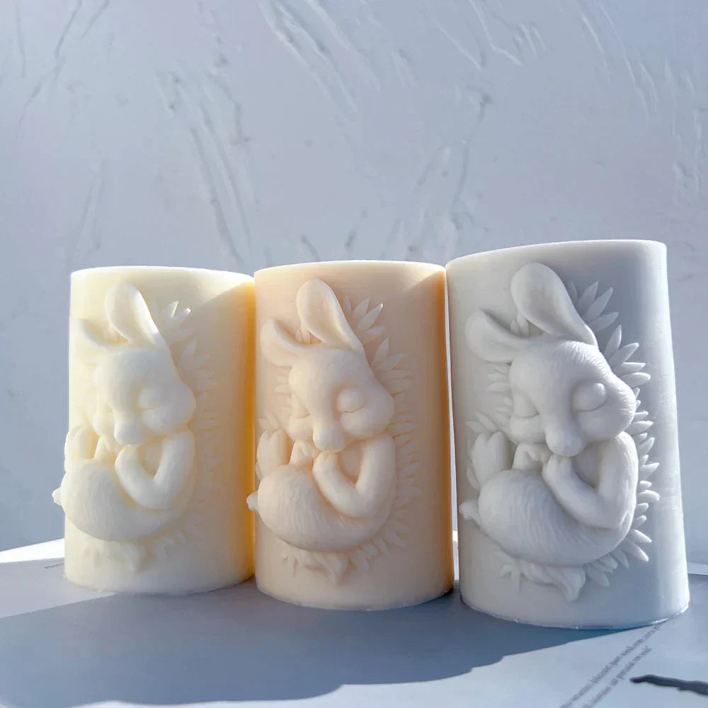 Easter Bunny Pillar Candle Mould Silicone