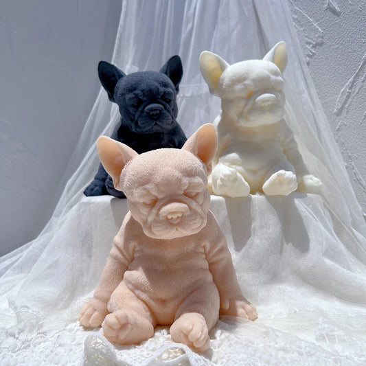 Sitting Sleeping French Bulldog Puppy Candle Mould