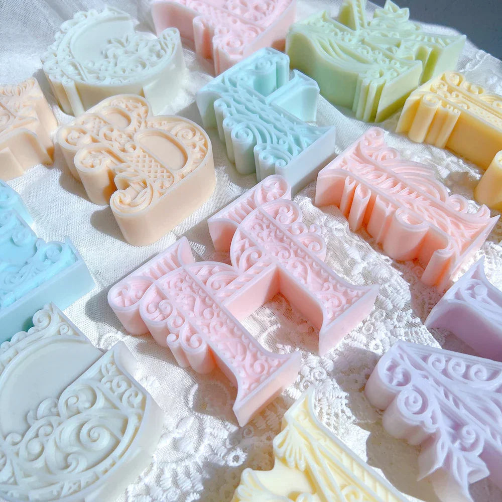 Floral Alphabet Candle Moulds