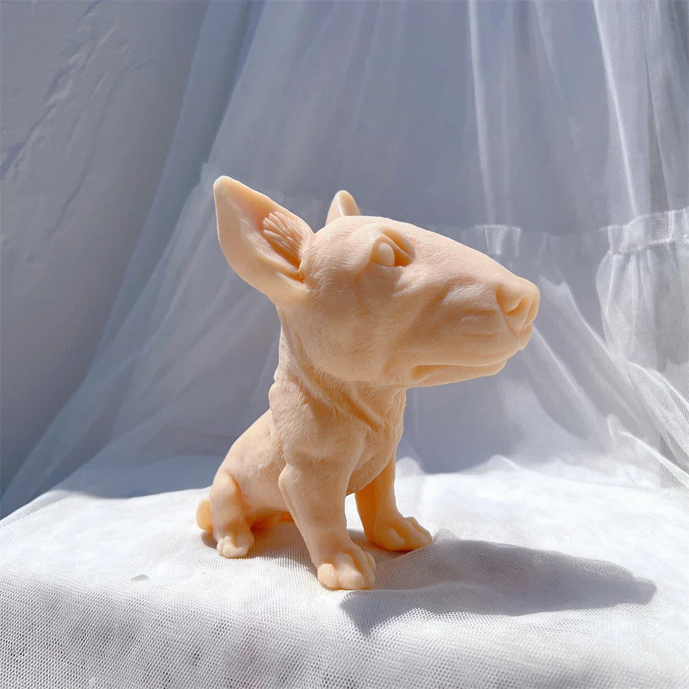 Bullhead Terrier Statue Candle Silicone Mould