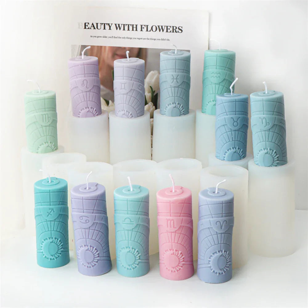 3D Constellation Pillar Candle Mould for Zodiac Designs
