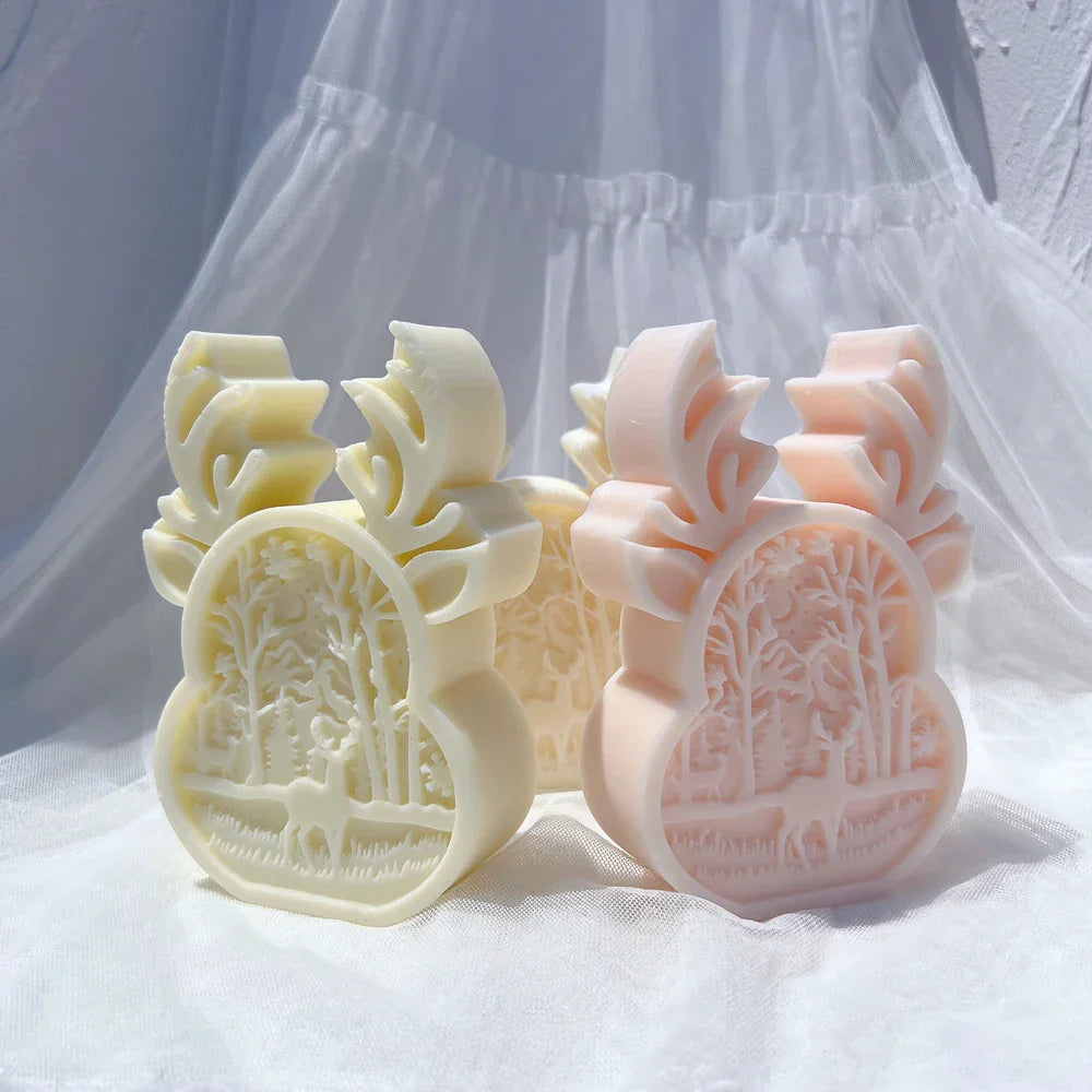 Christmas Reindeer Silicone Candle Mould