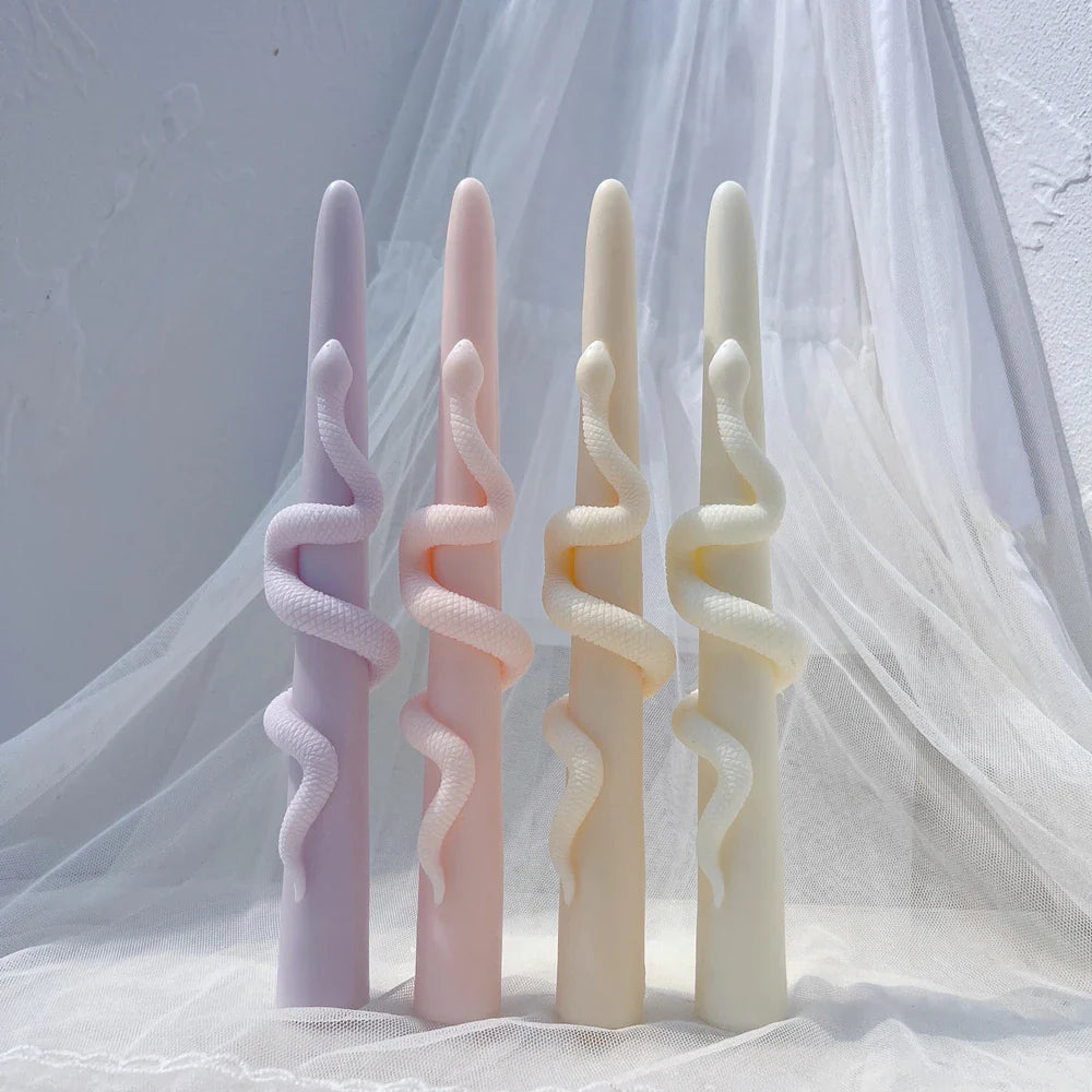 25CM Tall Snake Around Pillar Candle Mold