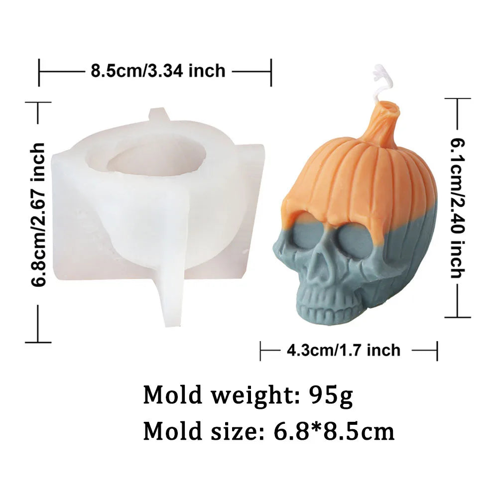 DIY Halloween Evil Pumpkin Skull Candle Mould