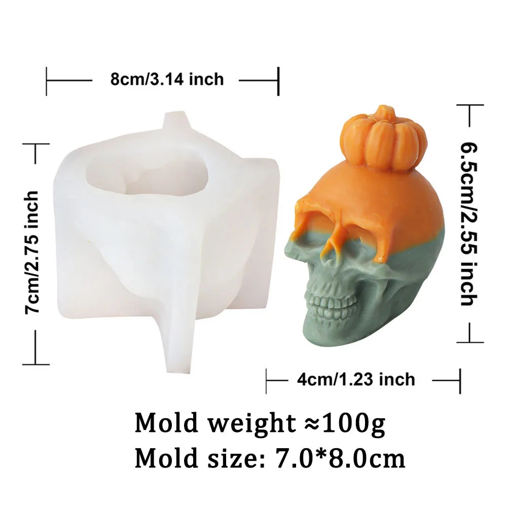 3D Skull Head Candle Moulds