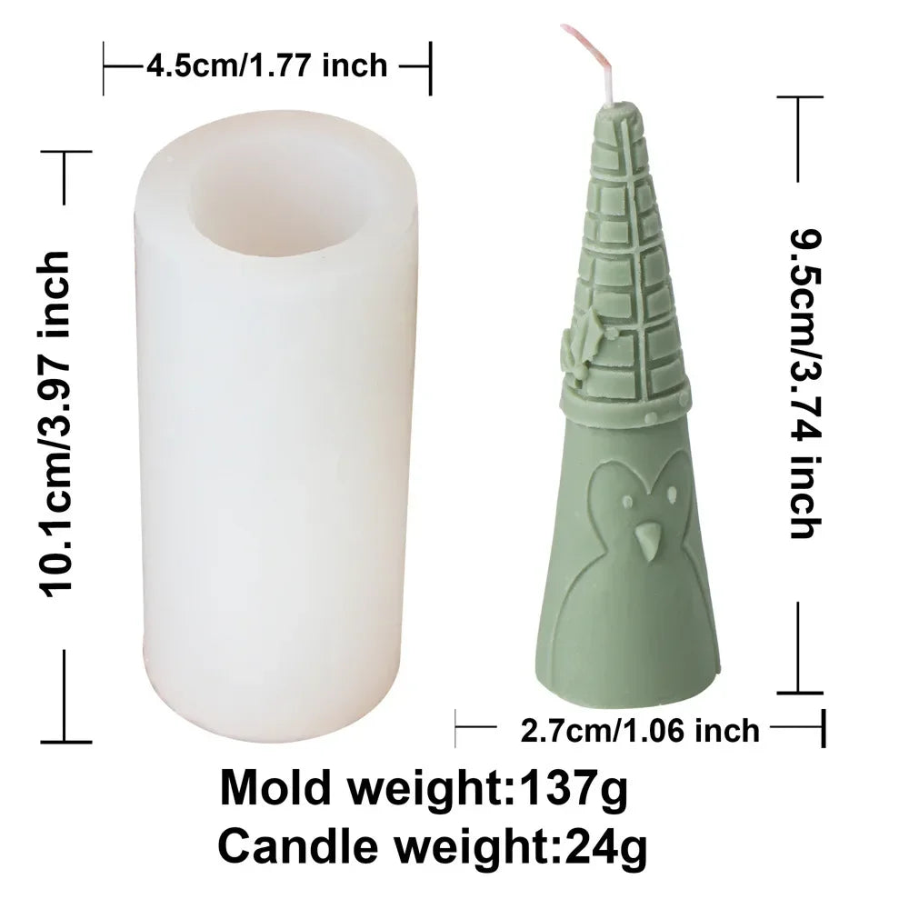 Long Hat Christmas Silicone Candle Moulds