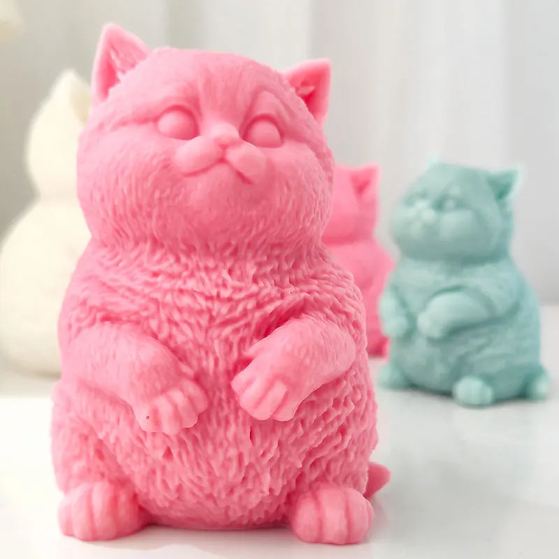 Cute Fat Cat Silicone Candle Mould