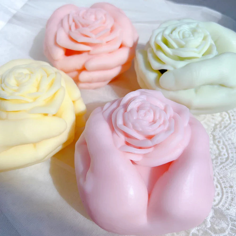Rose In Hand Candle Mould