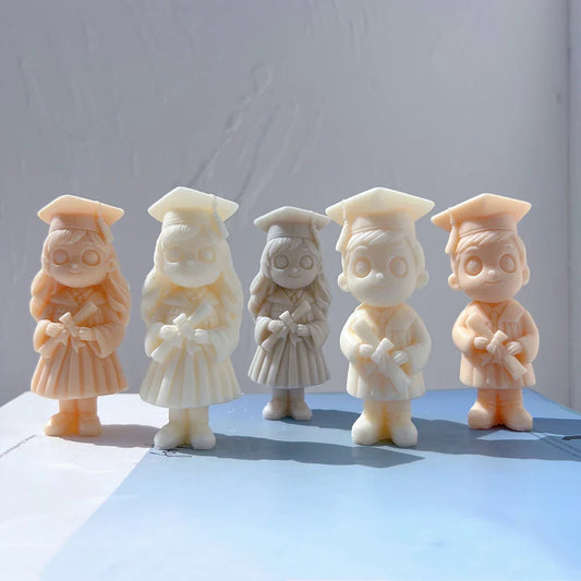 Graduation Girl & Boy Figurine Candle Mould