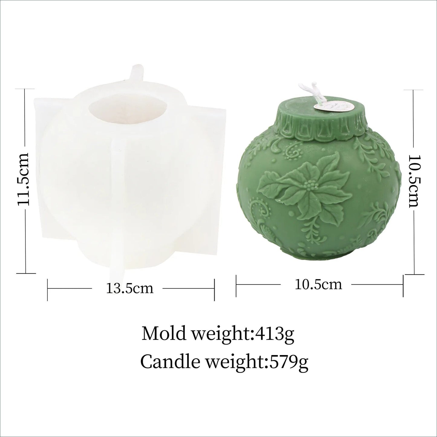 Christmas Bauble Candle Mould
