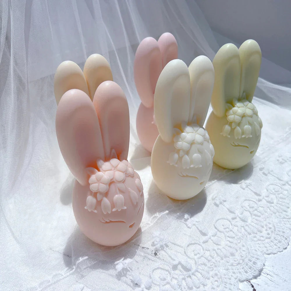 Easter Egg with Rabbit ears Silicone Candle Mould