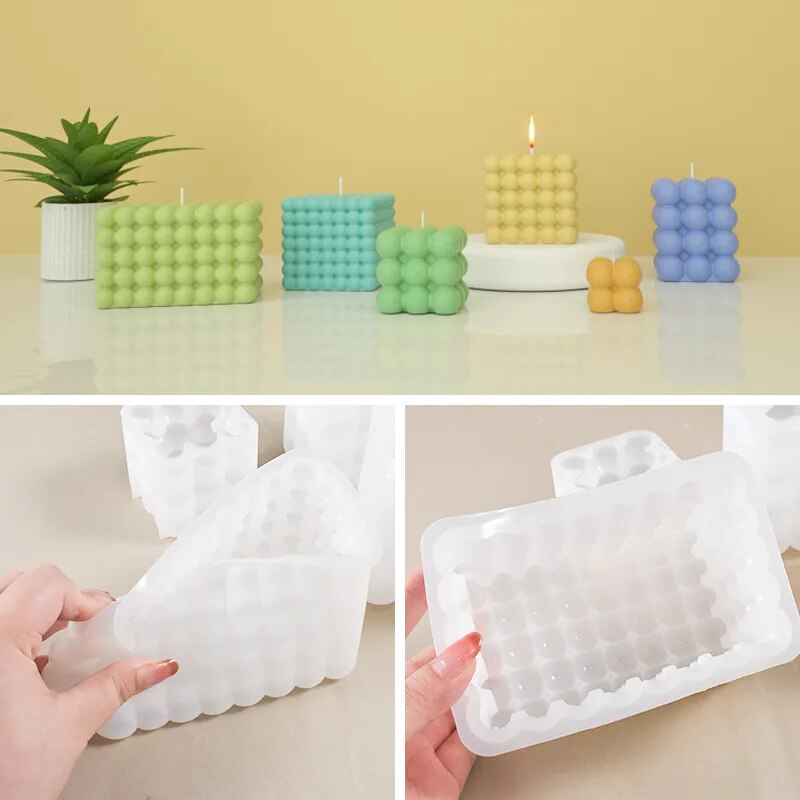 Multi Size Bubble Cube Candle Mould