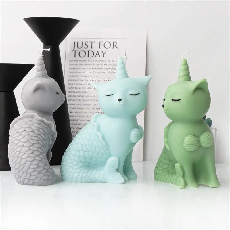 Mermaid Unicorn Cat Candle Mould