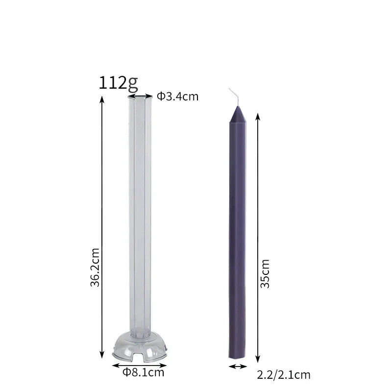 Hexagon Stripe Pole Acrylic Taper Candle Mould