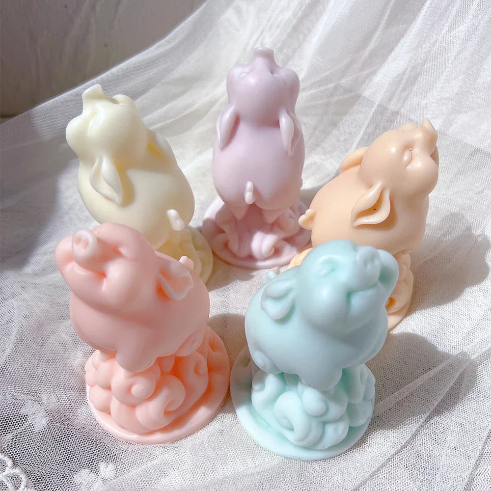 Lovely Baby Pig Silicone Candle Mould - Cute Piggy