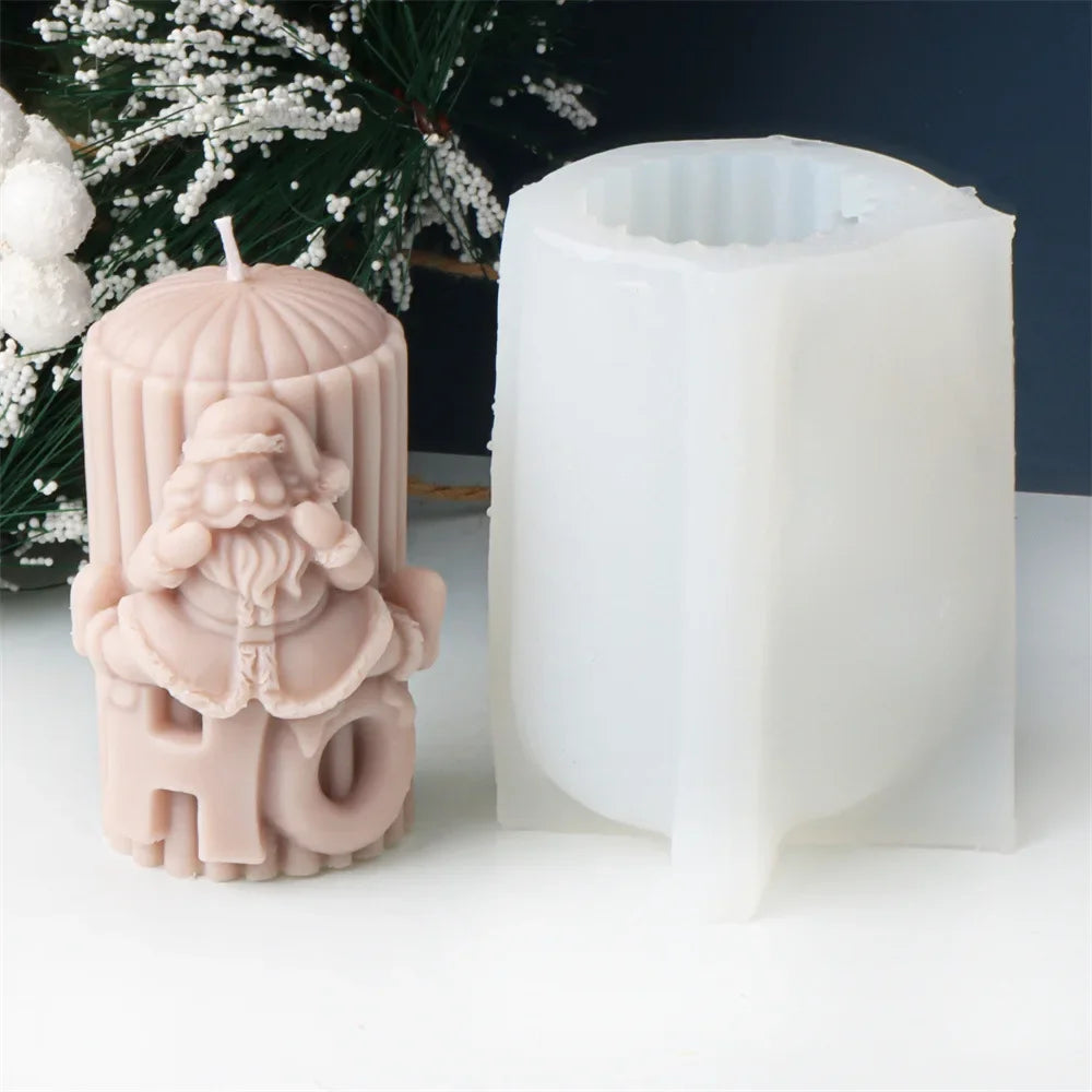 Christmas Cylindrical Candle Silicone Mould