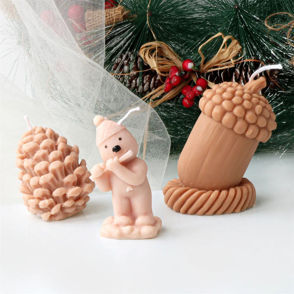 3D Christmas Tree Pinecone Candle Silicone Mould
