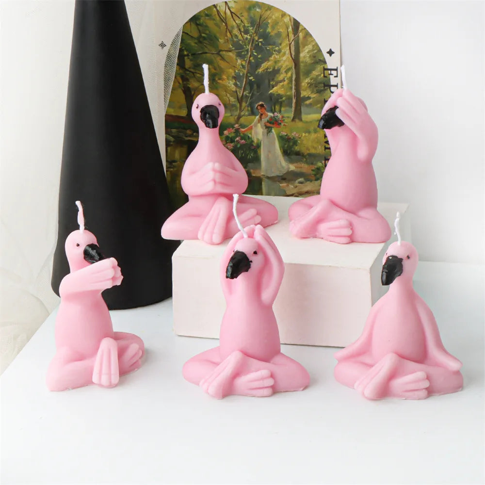 3D Flamingo Silicone Candle Mould for Cute Bird Crafts