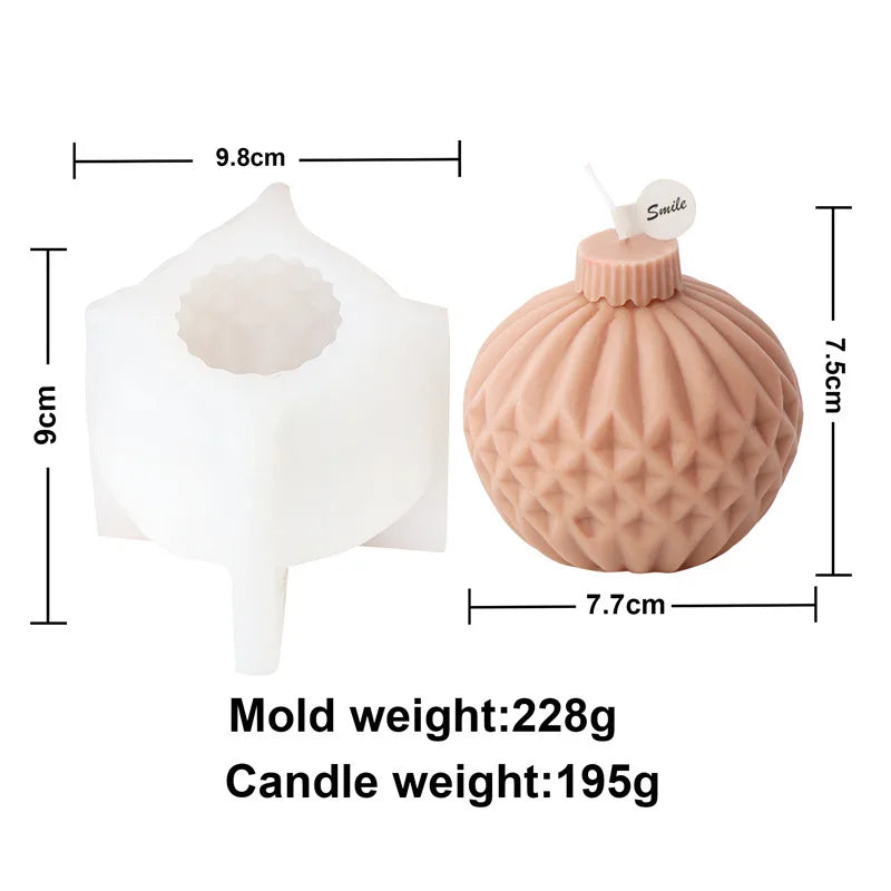 Festive Christmas Bauble Candle Moulds