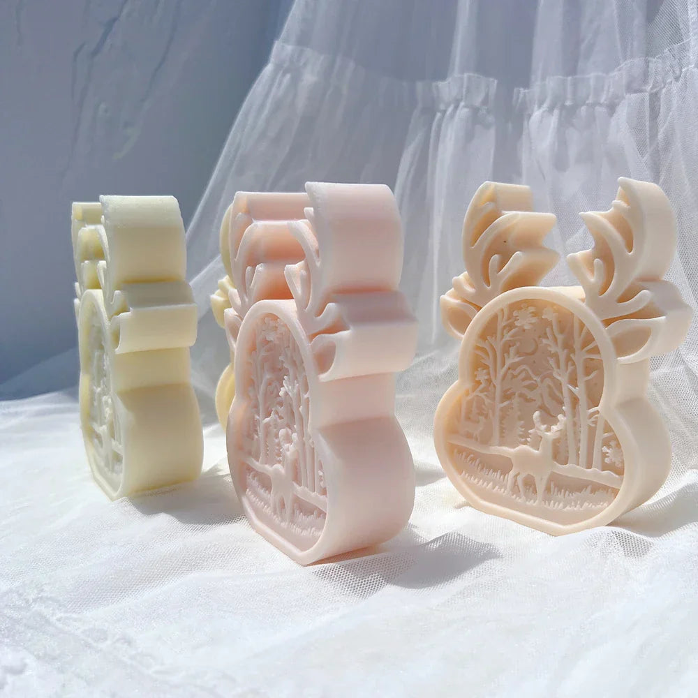 Christmas Reindeer Silicone Candle Mould