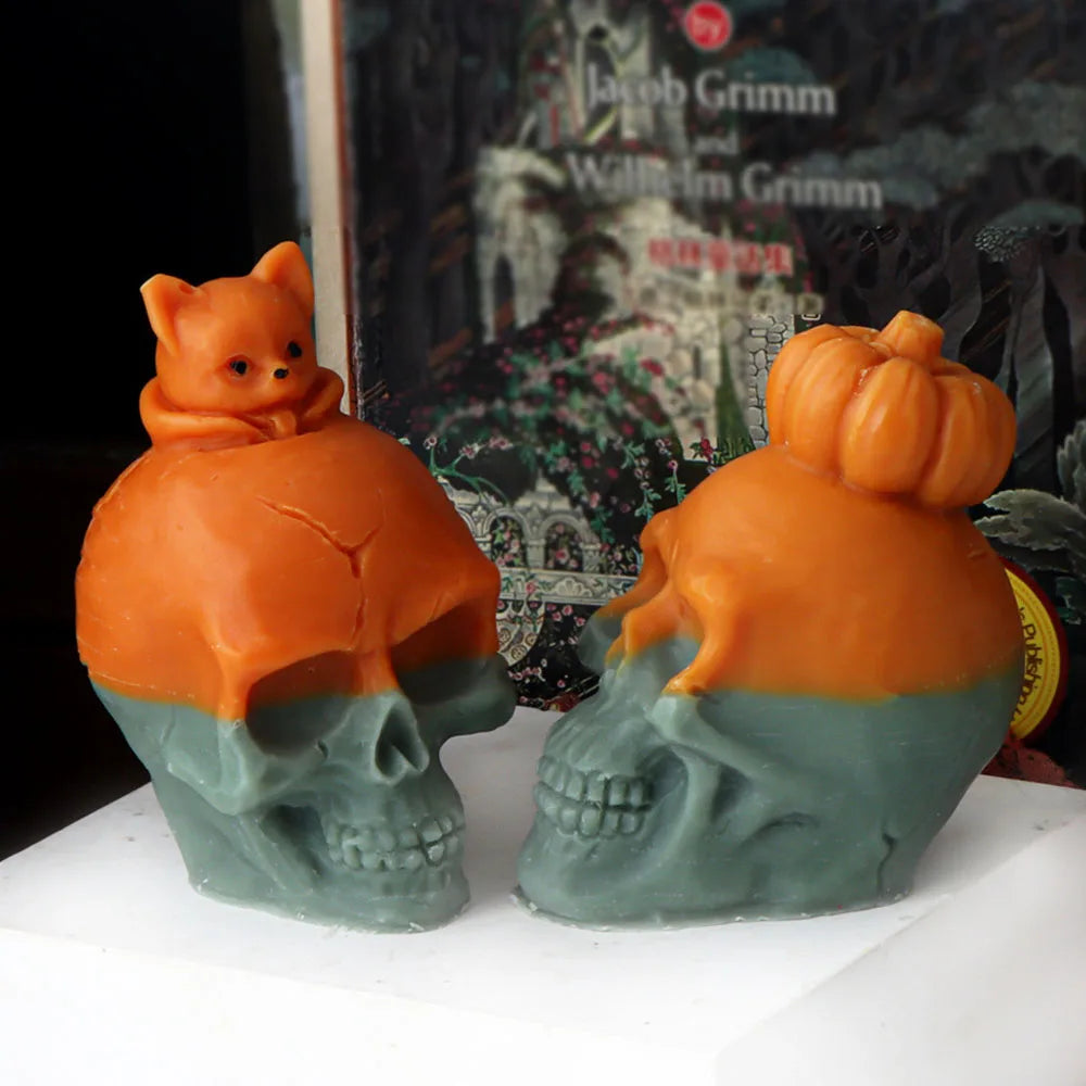 3D Skull Head Candle Moulds