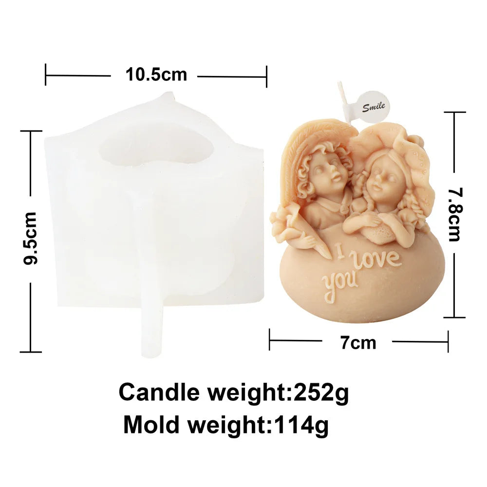 Angel Boys and Girls Silicone Candle Mould