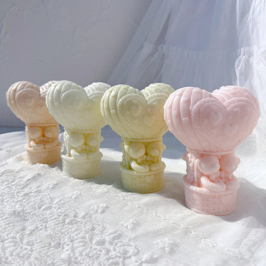 Teddy Bear in Heart Balloon Candle Mould