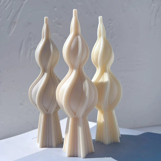 Tall Swirl Candle Silicone Moulds