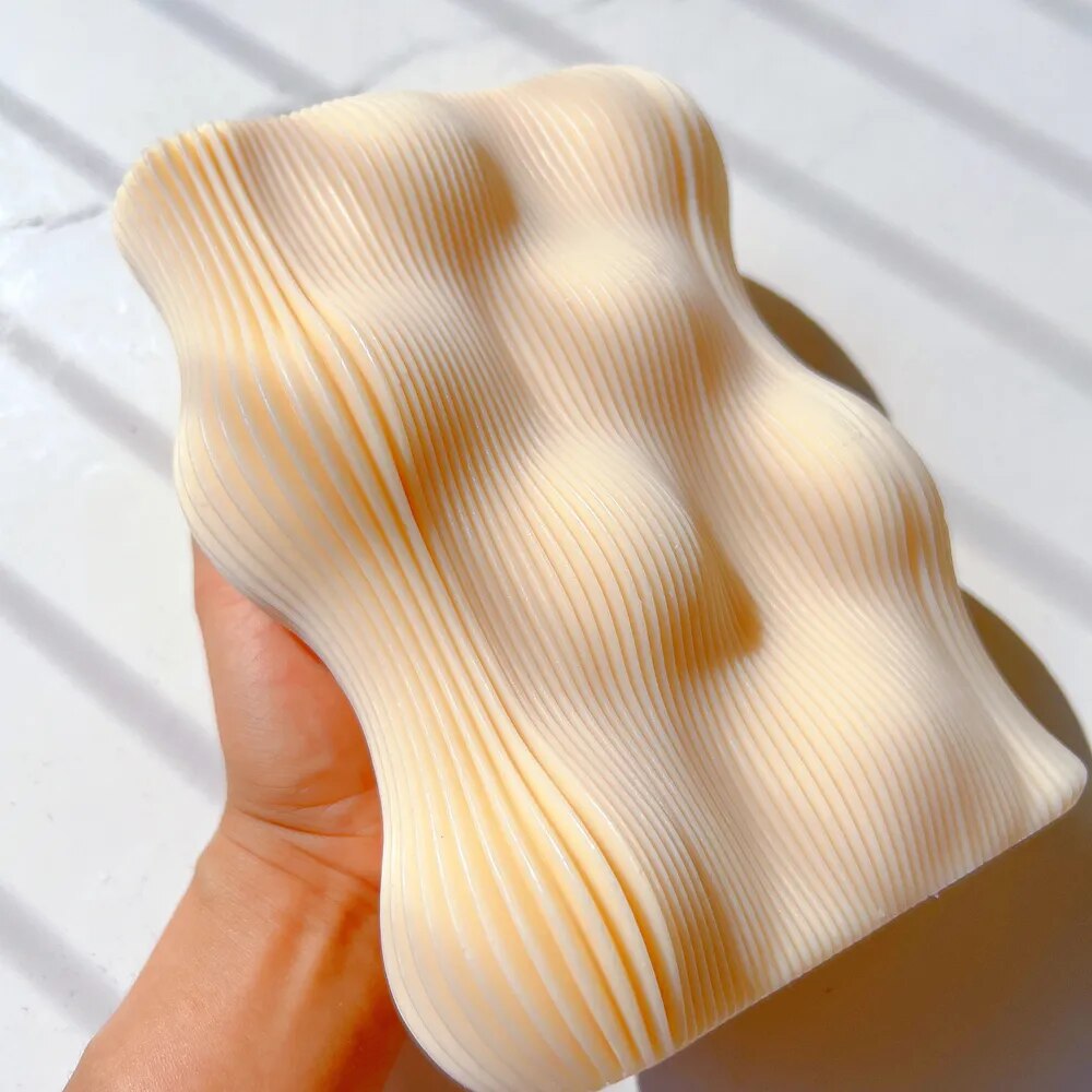 Wave Twirl Rectangle Ribbed Candle Moulds