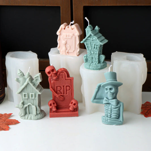 Halloween Spooky House Candle Silicone Moulds