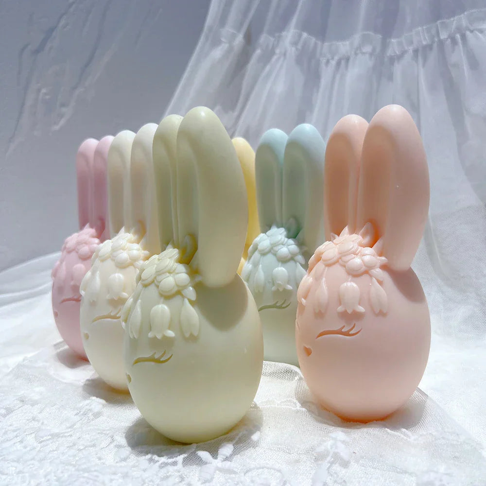 Easter Egg with Rabbit ears Silicone Candle Mould