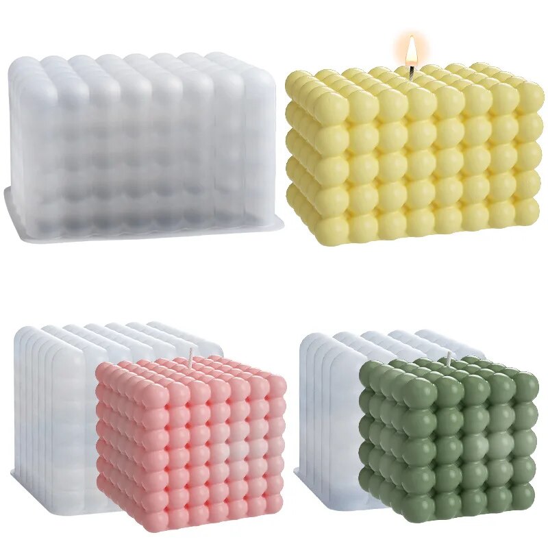 Multi Size Bubble Cube Candle Mould