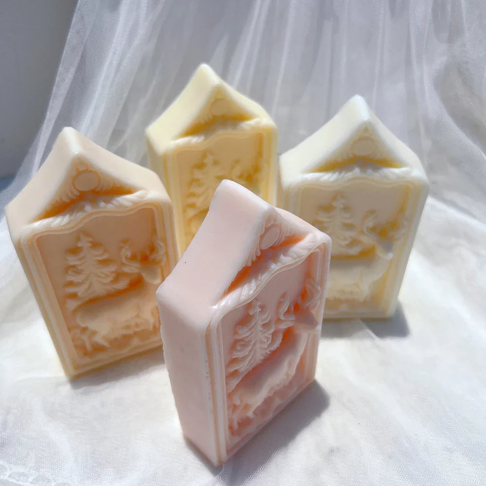 Reindeer Christmas Ornaments Silicone Candle Mould