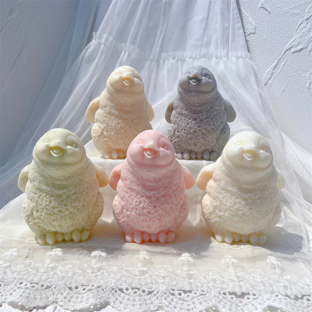 Cute Penguin Statue Candle Mould