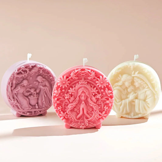 Praying Madonna and Jesus Family Candle Mould