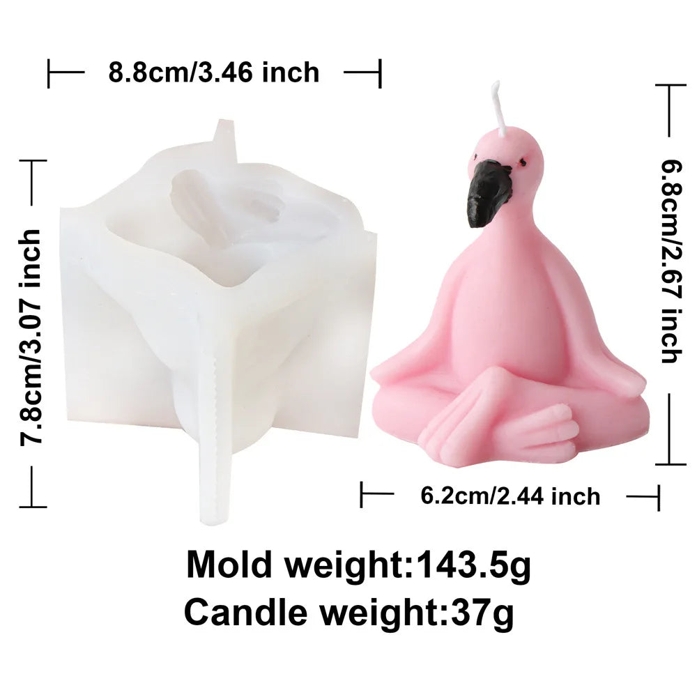 3D Flamingo Silicone Candle Mould for Cute Bird Crafts