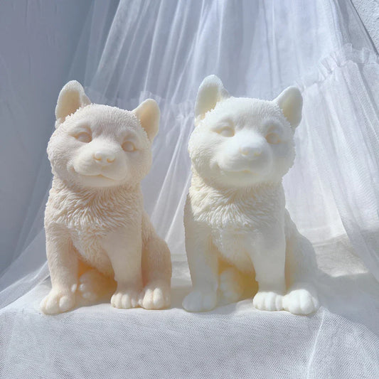 Siberian Husky Sled Dog Puppy Candle Mould