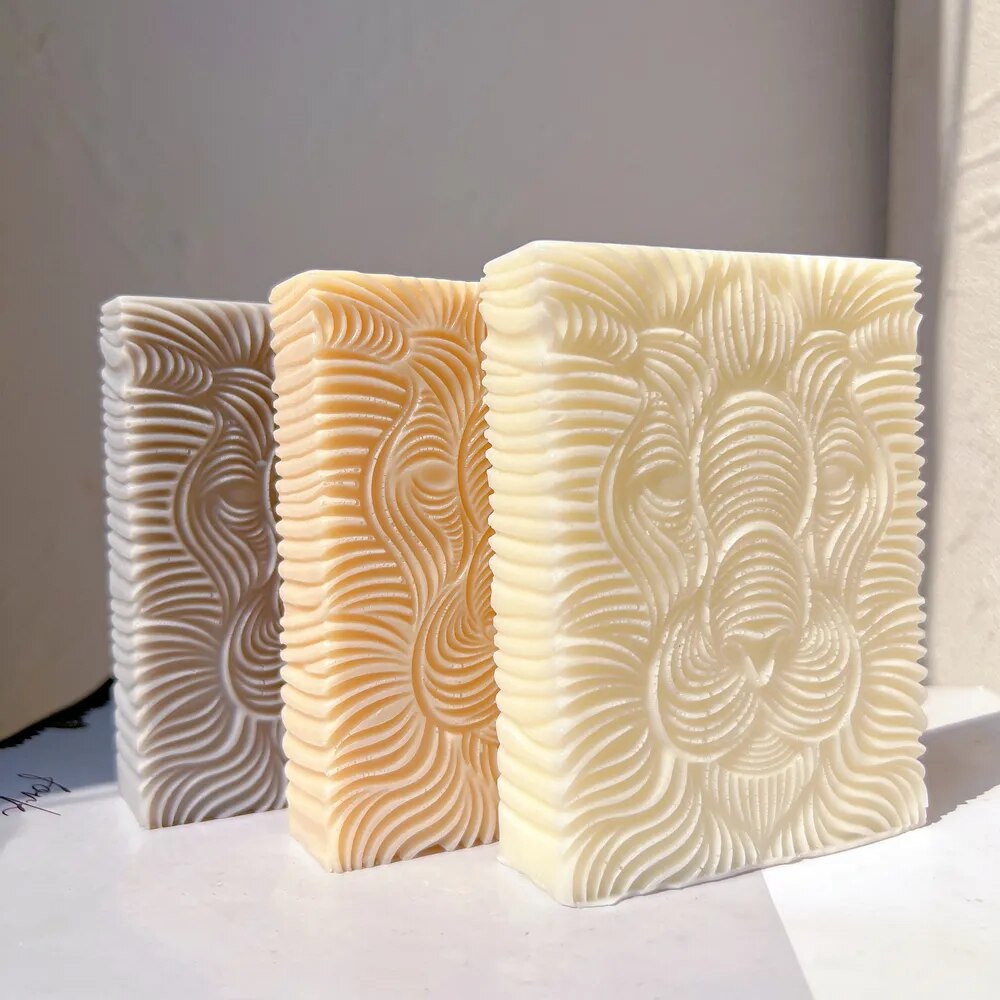 Square Lion Head Candle Silicone Mould
