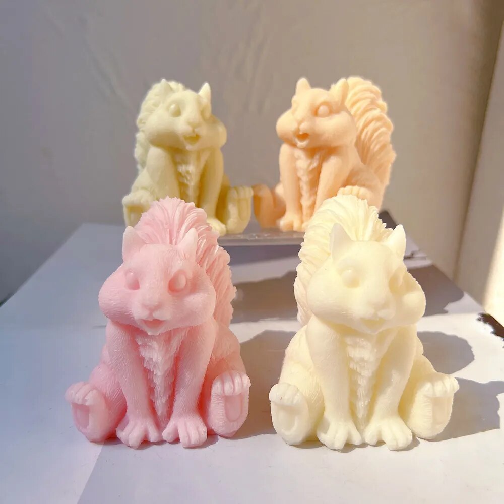 Cute Squirrel Silicone Candle Mould